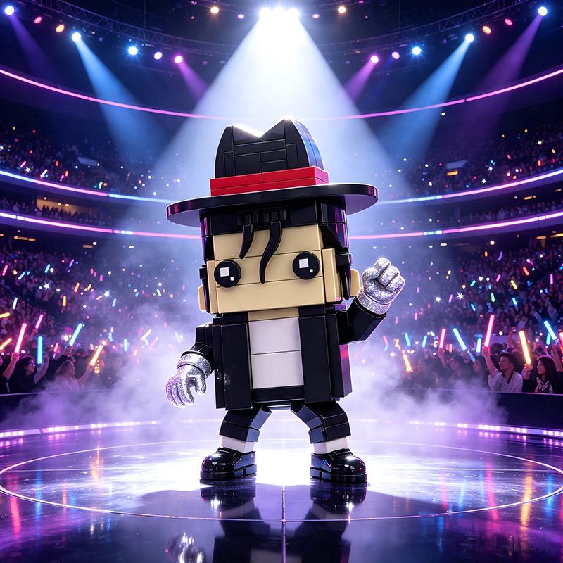 Building Blocks - ตุ๊กตาไมเคิล แจ็คสัน งานประดิษฐ์ด้วยมือ ของสะสม ของตกแต่ง ของขวัญสำหรับเทศกาล
