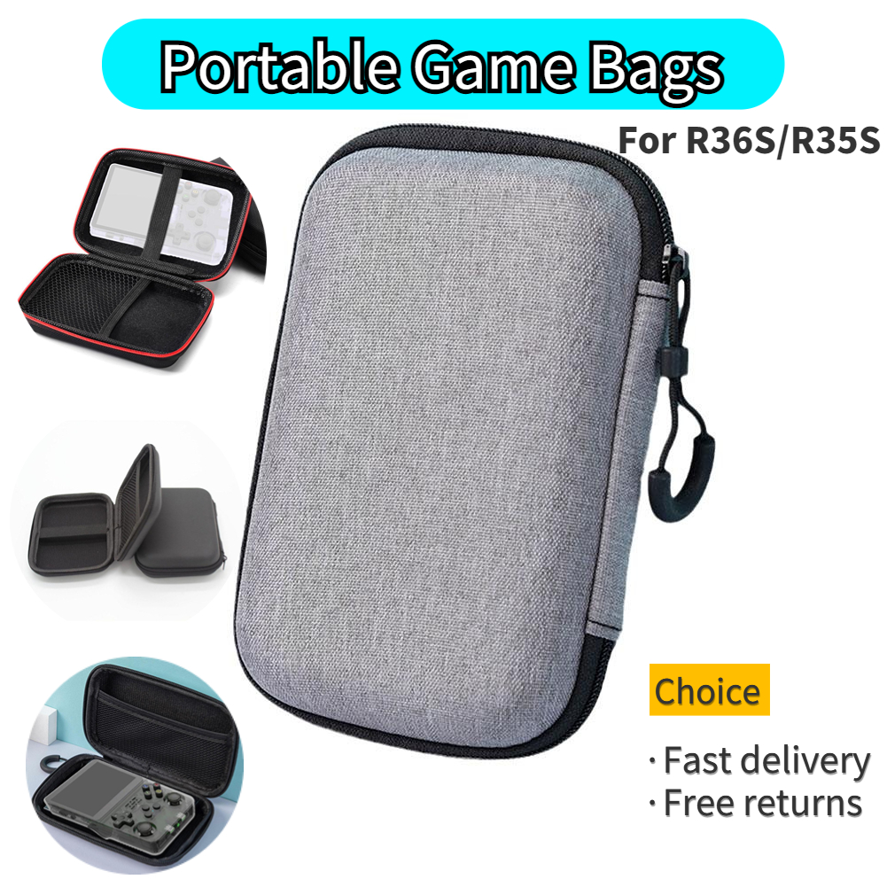 Retro Handheld Game Console R36S - เคสเกมพกพาสำหรับ R36S/R35S, เคสมือถือแนวย้อนยุคเครื่องเล่นวิดีโอเกมกันตกกันน้ำพกพากระเป๋าแข็ง EVA