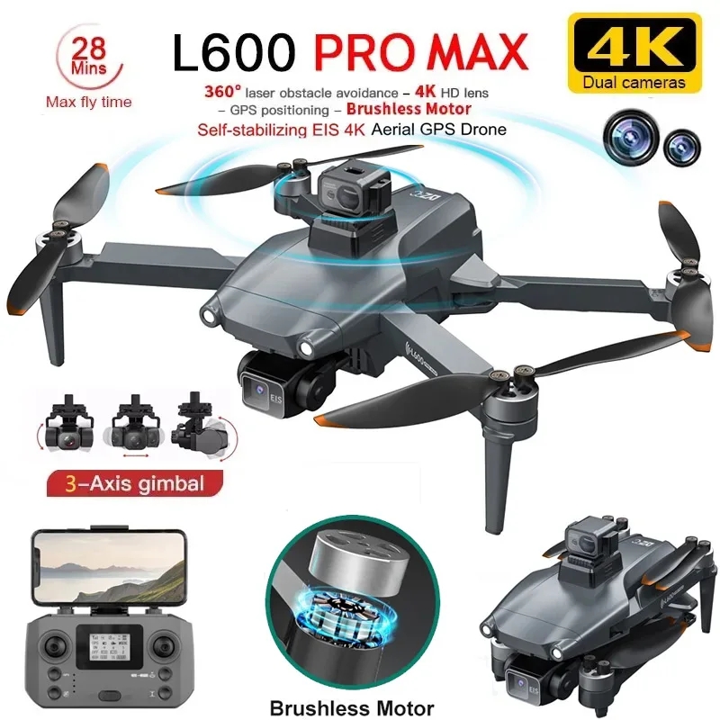L600 PRO MAX GPS Drone Profess - Fpv Brushless Rc Drone 4K บทวิจารณ์และราคา